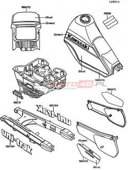 Decals(WHITE/BLUE)(KL250-D5)